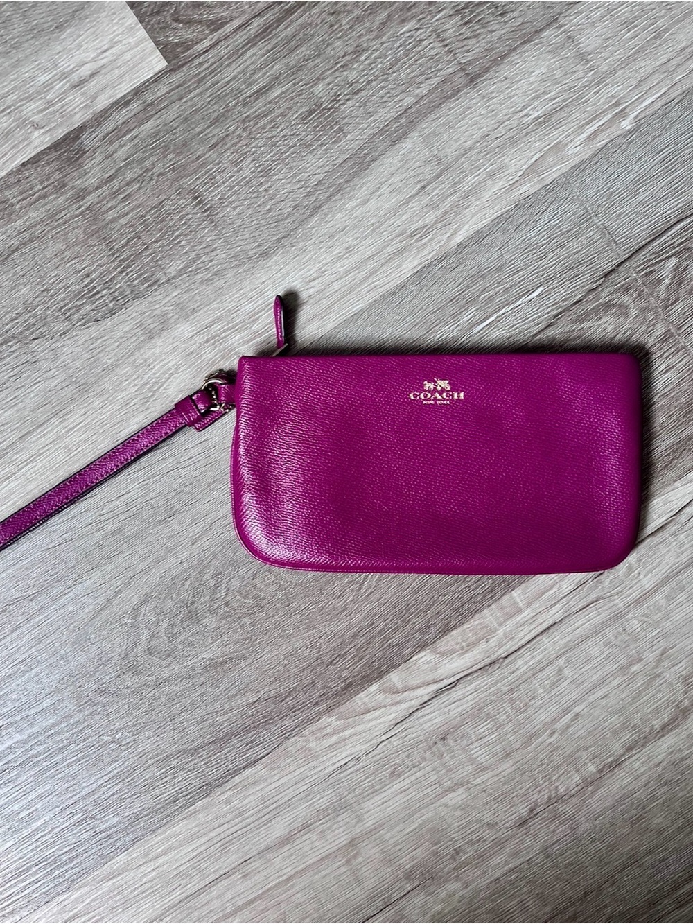 Coach Magenta Leather Wristlet